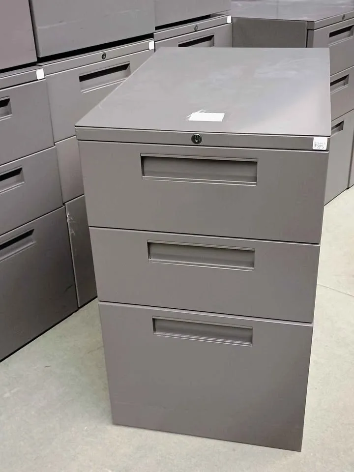 Dark Grey 3 Drawer Pedestal Cabinets - Lots Available image indicator(2)