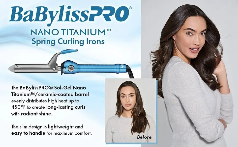 BaByliss PRO Nano Titanium Spring Curling Iron 1.5" thumbnail