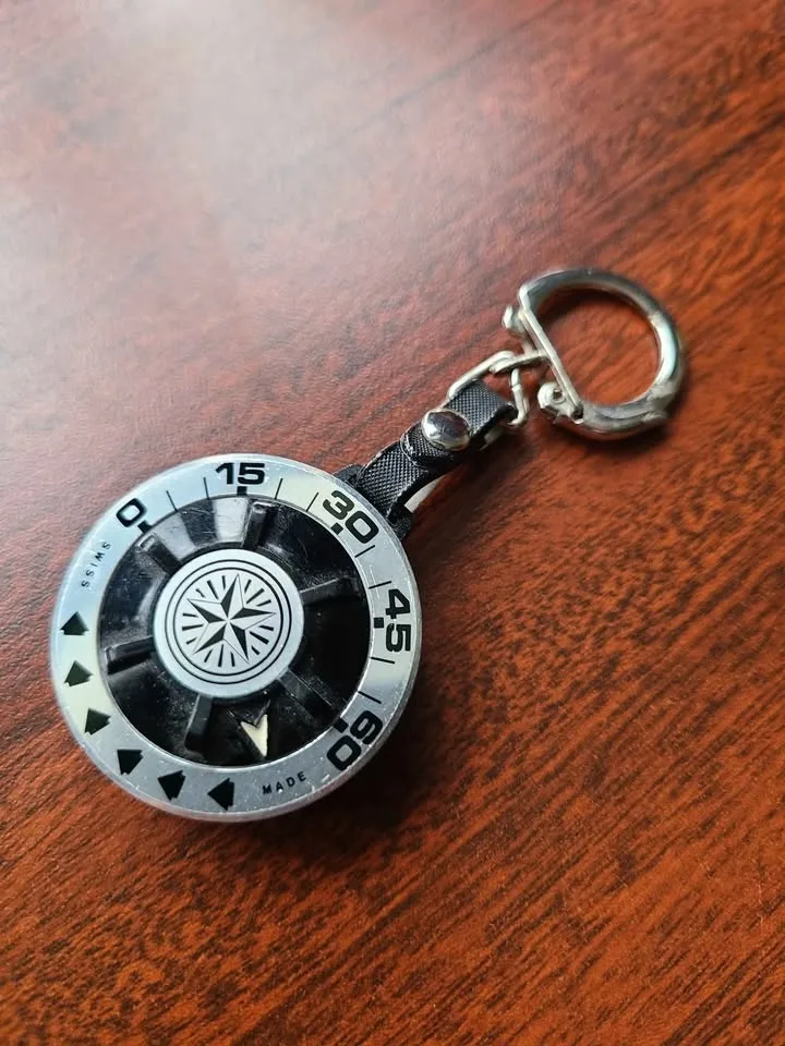 Vintage 1970'S Swiss made Memo Park parking timer keychain image indicator(2)