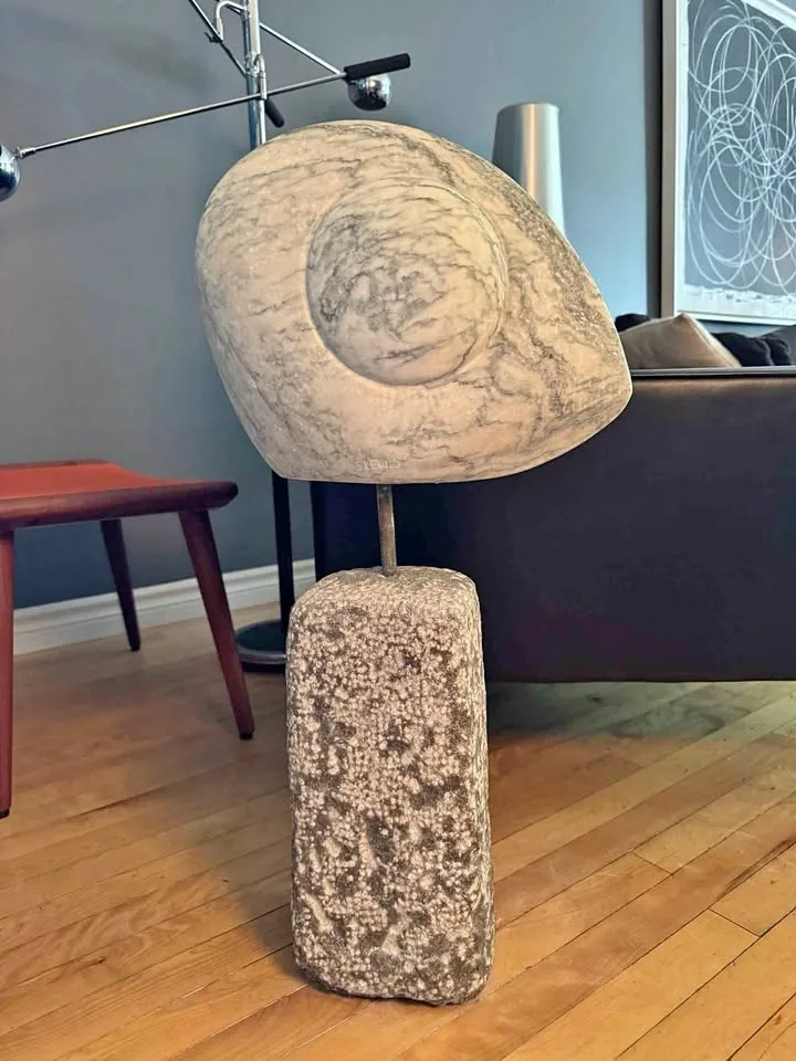 Marble Abstract Sculpture by Stanley Lewis - Signed