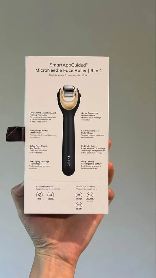 GESKE MicroNeedle Face Roller, 9 in 1, Rose Quartz image indicator(3)