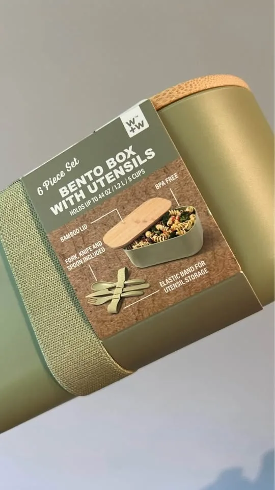 W+W Green 6-pieces lunch box BPA free dishwasher safe image indicator(2)