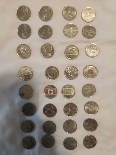 Canadian Conmemorative Quarters Lot 32 Coins image indicator(2)