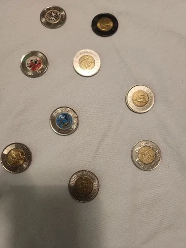 Conmemorative  Canadian coins mixed lot 12 Toonies image indicator(7)