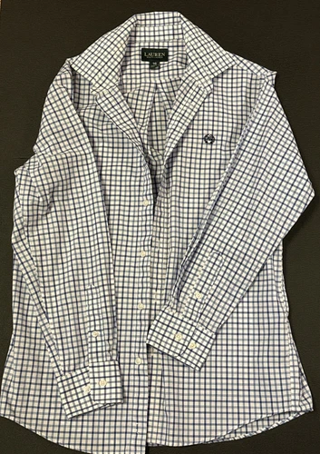 Ralph Lauren Blue Checkered Dress Shirt Size 16