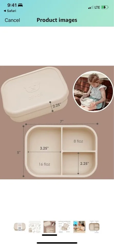 Brand New ali+oli Leakproof Silicone Bento Box image indicator(6)