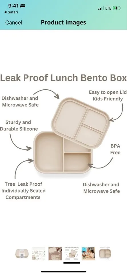 Brand New ali+oli Leakproof Silicone Bento Box image indicator(7)