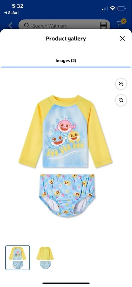 Brand new Baby Shark Swimsuit Set (3-6M)