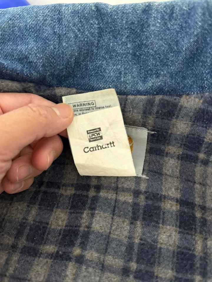 Vintage Carhartt Detroit Denim Jacket Men's Size Medium Blanket image indicator(4)