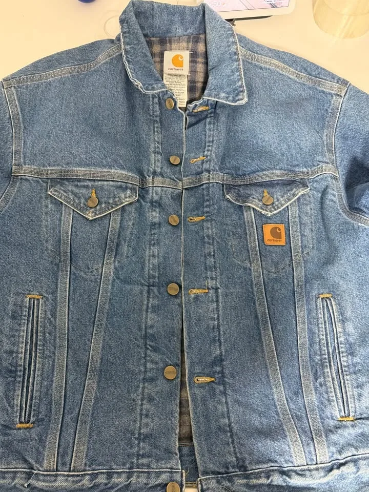 Vintage Carhartt Detroit Denim Jacket Men's Size Medium Blanket image indicator(8)