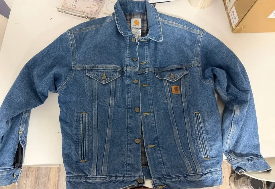 Vintage Carhartt Detroit Denim Jacket Men's Size Medium Blanket image indicator(10)