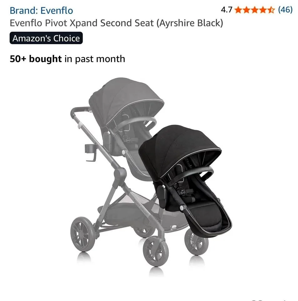 Evenflo Pivot Xpand Second Seat (Ayrshire Black)