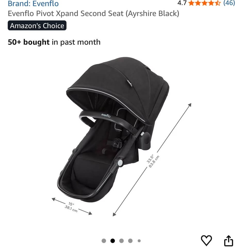 Evenflo Pivot Xpand Second Seat (Ayrshire Black) - photo 4
