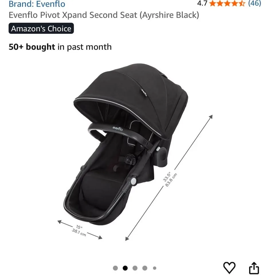 Evenflo Pivot Xpand Second Seat (Ayrshire Black) image indicator(4)