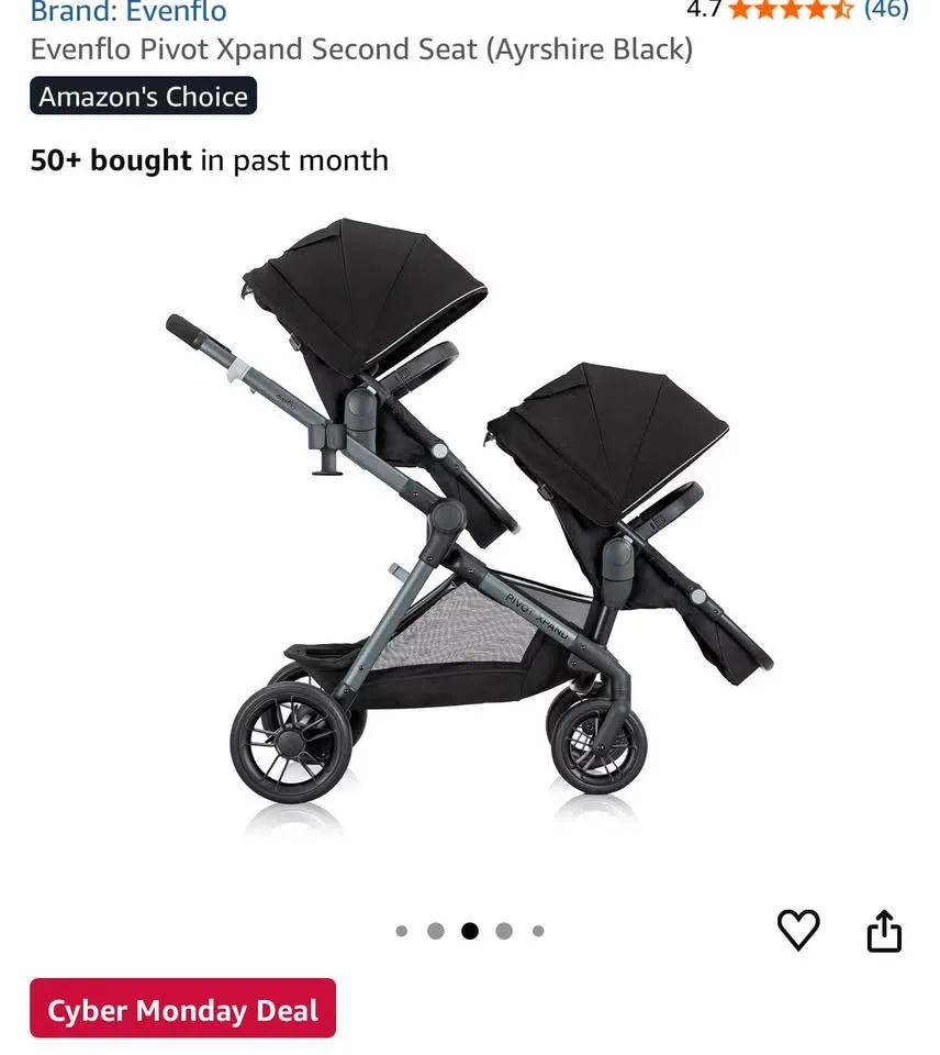 Evenflo Pivot Xpand Second Seat (Ayrshire Black) image indicator(5)