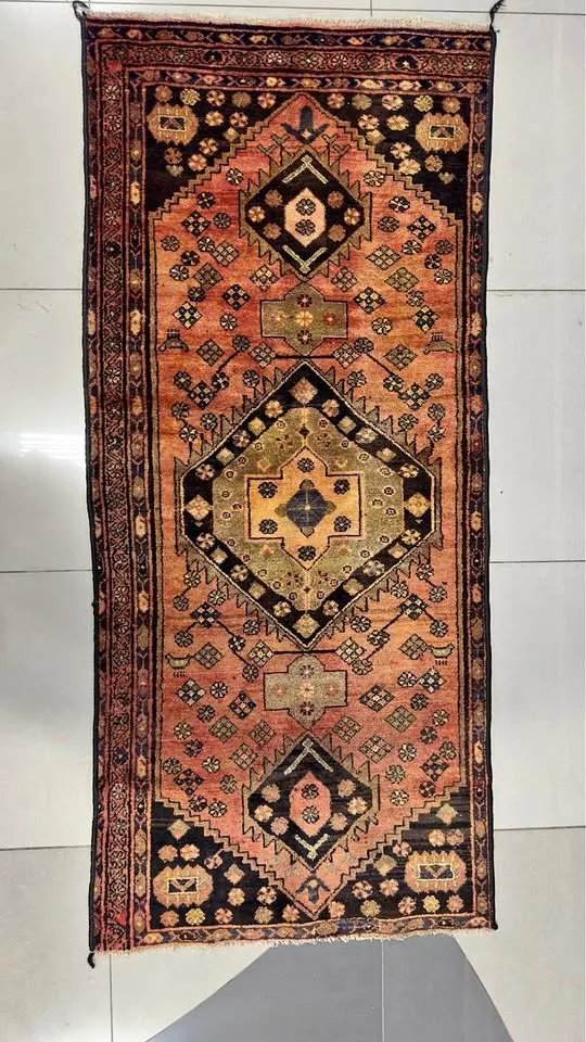 Vintage Persian Tribal Rug – 6’7” x 2’11” | Hand-Knotted Wool thumbnail