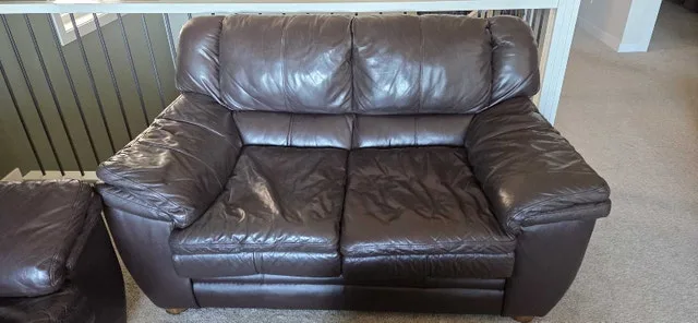 Brown Leather Sofa/Loveseat image indicator(2)