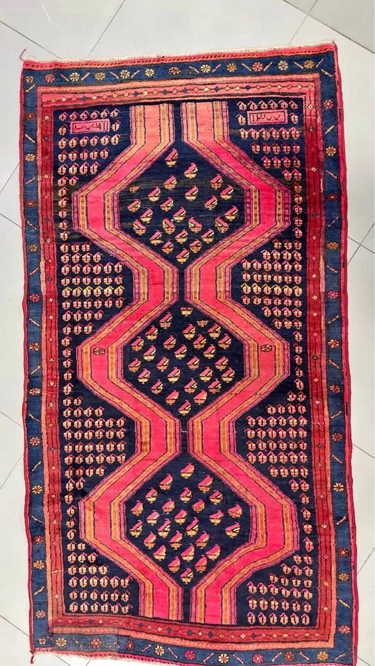 Vintage Persian Qashqai Rug – 7’2” x 3’8” | Hand-Knotted thumbnail