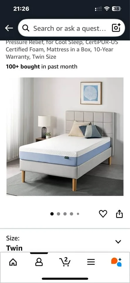#Cleanout Gently used twin memory foam mattress