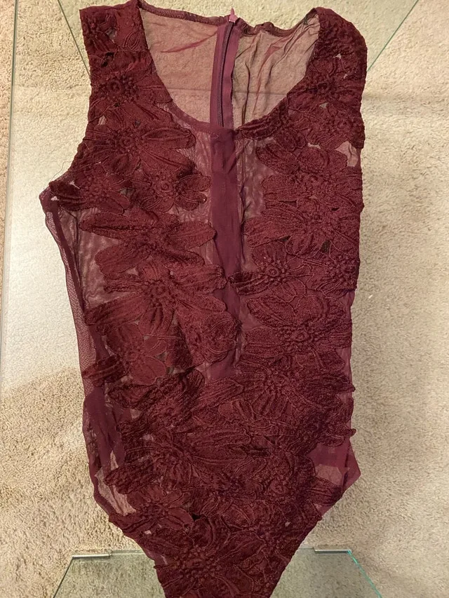 Burgundy Bodysuit - Medium #Cleanout