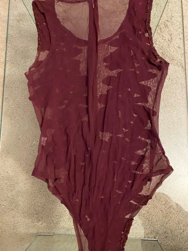 Burgundy Bodysuit - Medium #Cleanout image indicator(2)