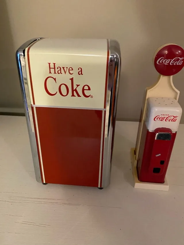 #Cleanout   Coca Cola Napkin holder & Salt & Pepper Shaker image indicator(3)