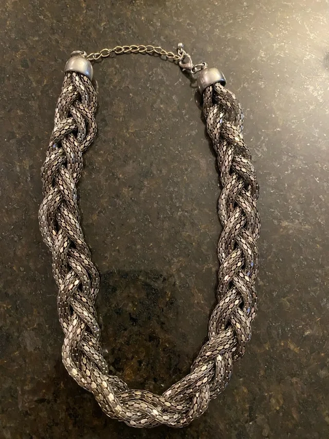 Silver Braided Necklace #Cleanout
