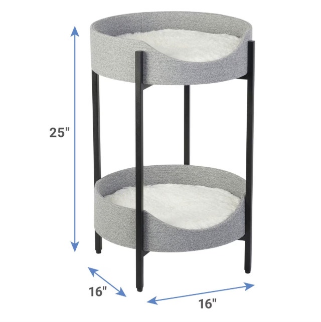 2 Tier Iron Cat Bed with Cushions