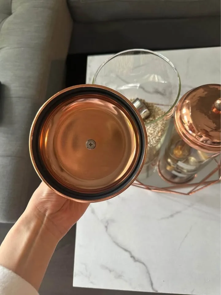 Rose Gold Glass Jars & Mirror Tray image indicator(5)