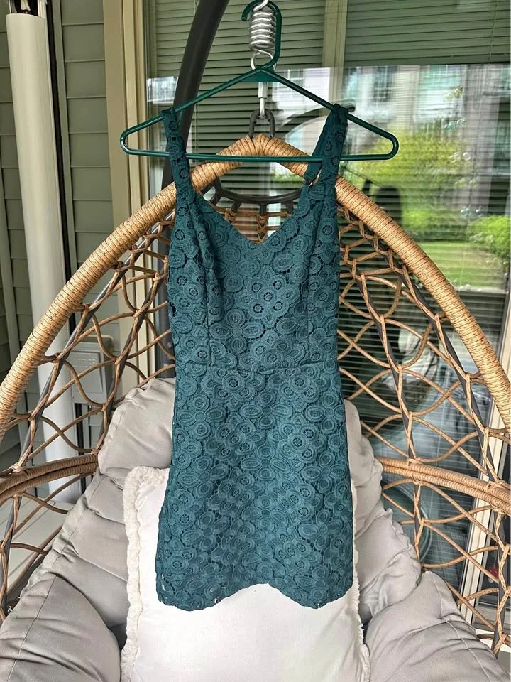 Dark Green Lace Dress