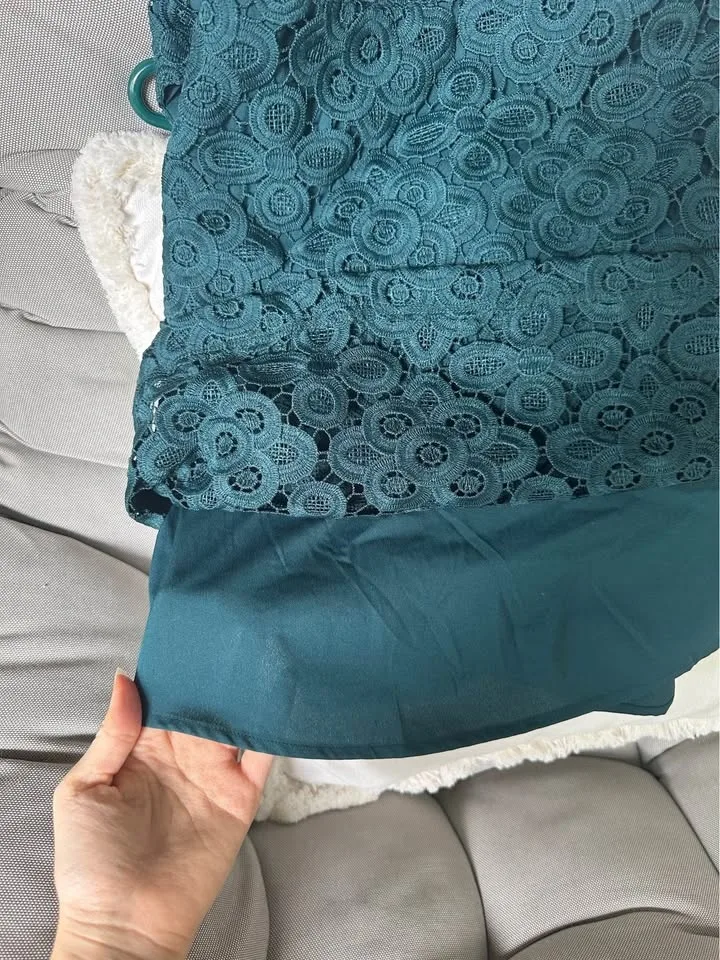 Dark Green Lace Dress image indicator(4)