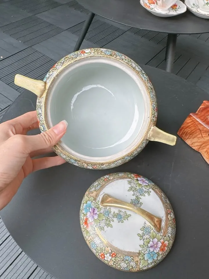 Wooden Owl Puzzle Box & Vintage Hand Painted Jar image indicator(3)