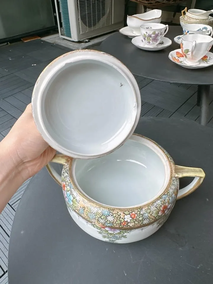 Wooden Owl Puzzle Box & Vintage Hand Painted Jar image indicator(4)