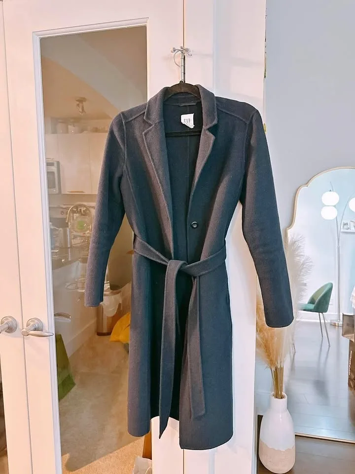 Navy Blue Wool Coat