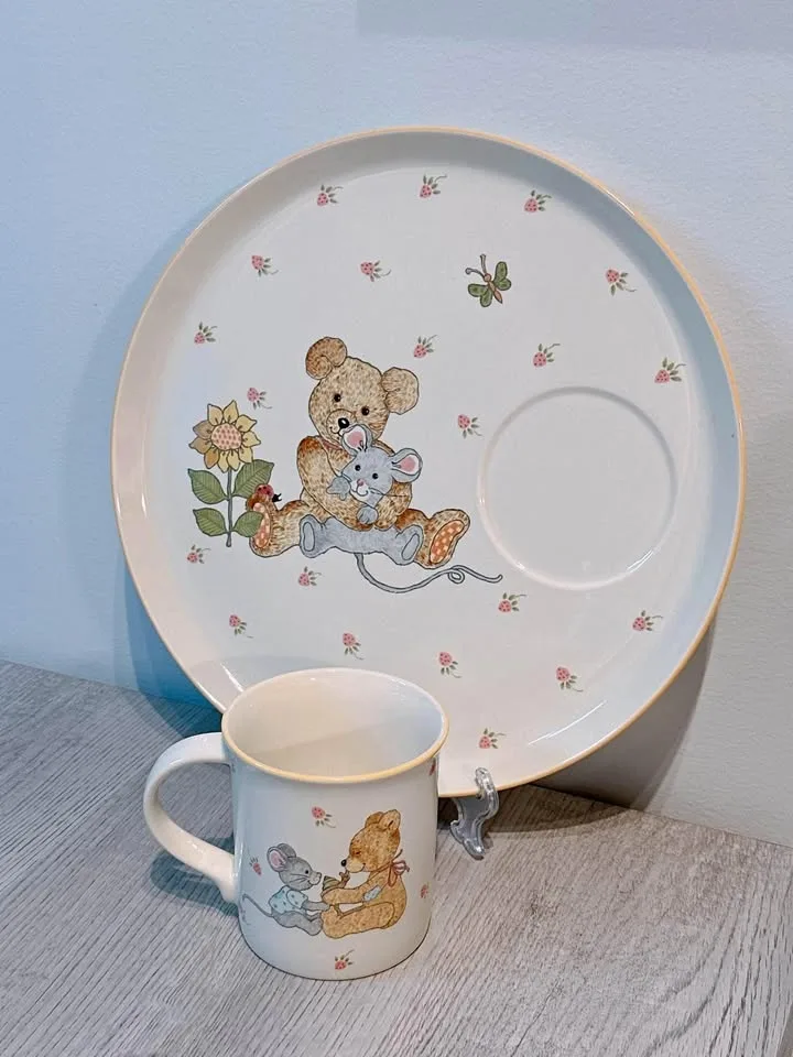 Vintage Mikasa Teddy Dinner Plate & Cup