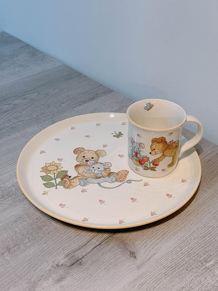 Vintage Mikasa Teddy Dinner Plate & Cup - photo 2