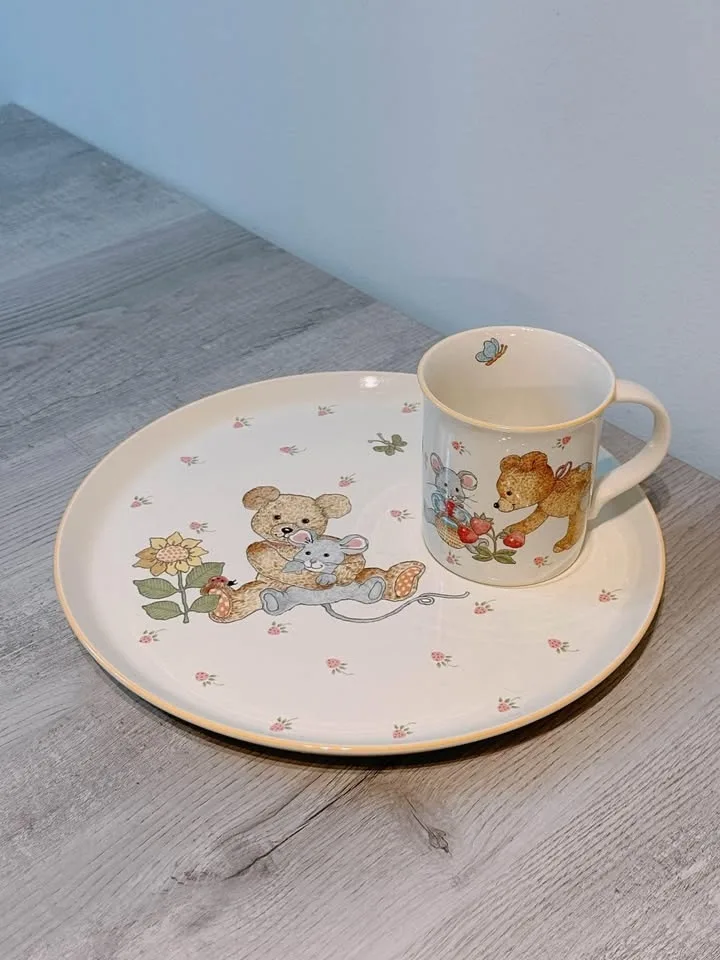 Vintage Mikasa Teddy Dinner Plate & Cup image indicator(2)