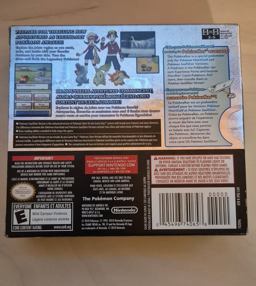 Pokemon Soul Silver with Box and contents NO POKEWALKER - photo 2