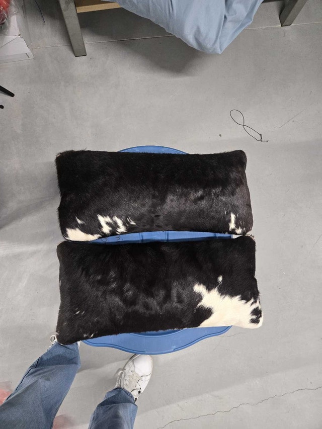 cowhide leather pillows throws - photo 2