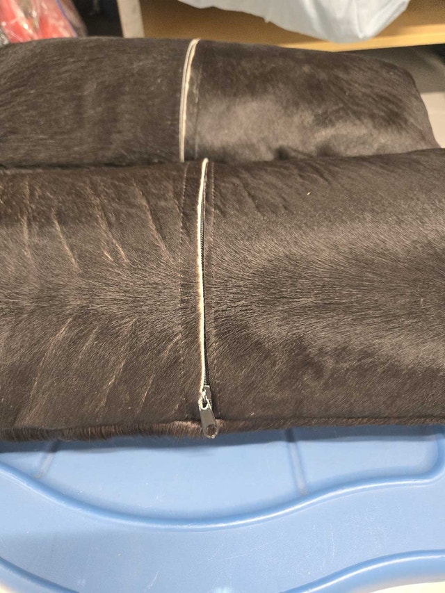 cowhide leather pillows throws - photo 3