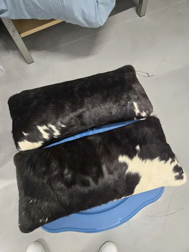 cowhide leather pillows throws image indicator(4)