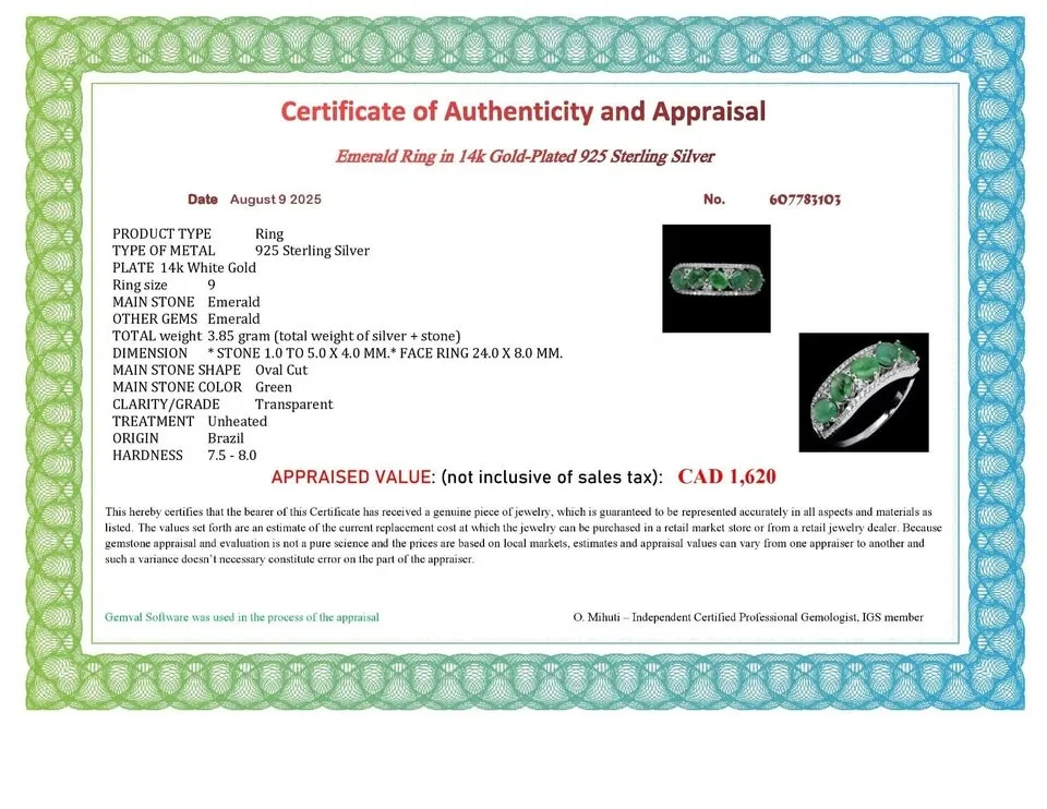 Oval Cut Emerald Ring image indicator(2)