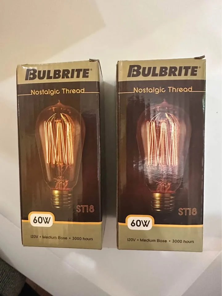 Bulbrite 60 Watt Antique Clear Light Bulbs image indicator(2)