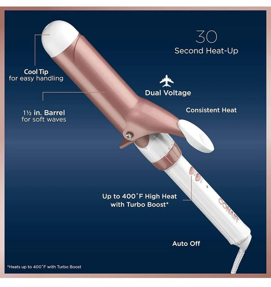 Conair Double Ceramic 1 1/2-Inch Curling Iron image indicator(4)