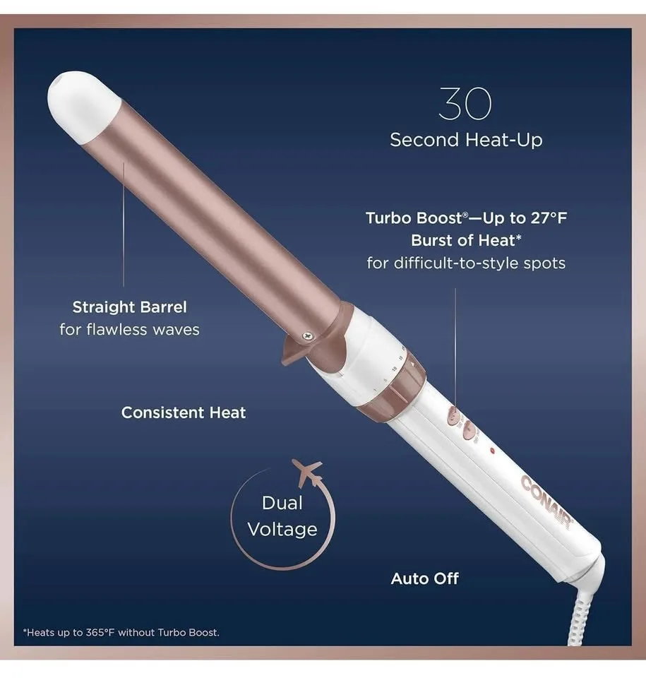 Double Ceramic 1-Inch Curling Wand Dual Voltage Up to 400F image indicator(4)