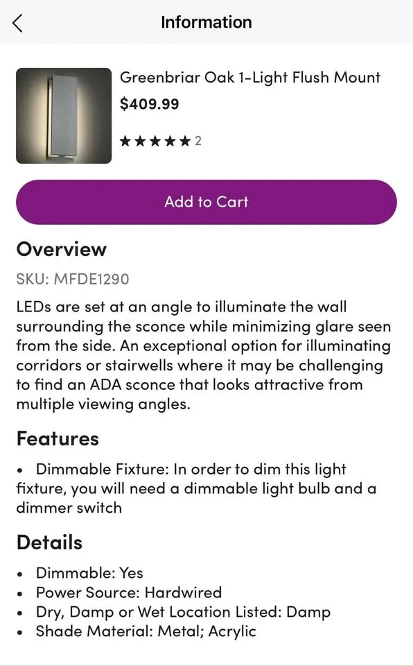 New - Flush Mount light, 2 available image indicator(6)