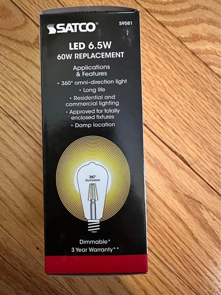 Satco 60 Watt LED Light Bulb Warm White 2700K Dimmable image indicator(3)