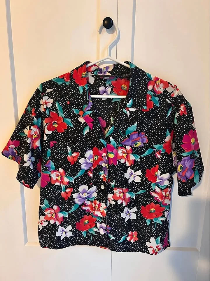 Vintage women’s floral blouse