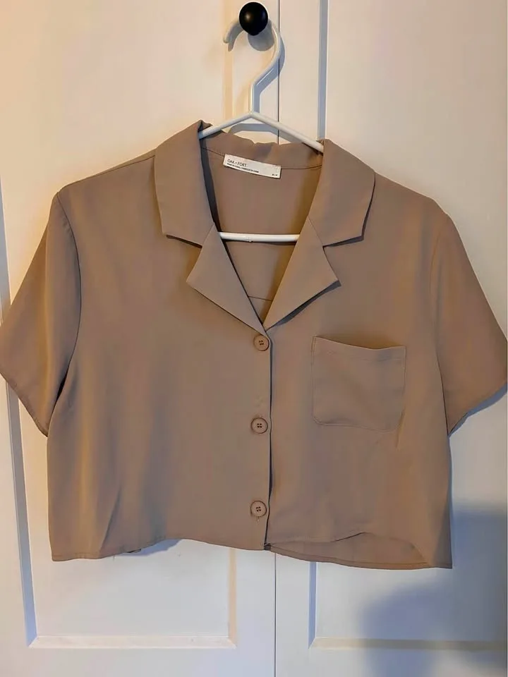 Oak and Fort cropped blouse