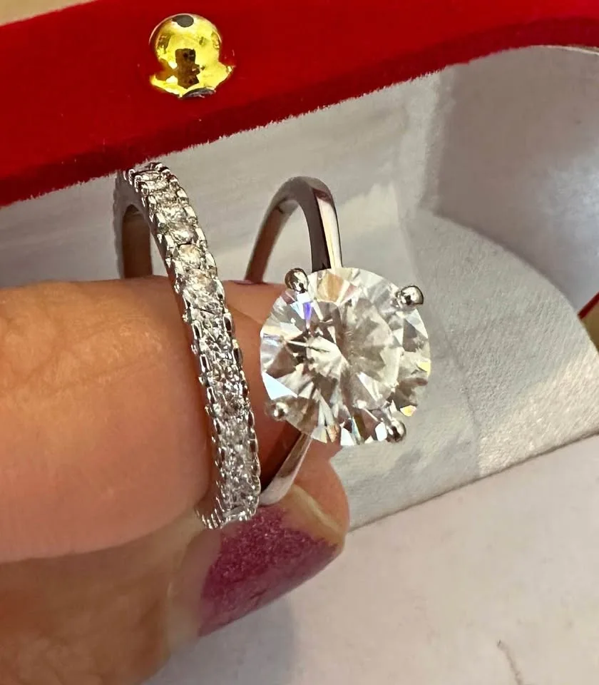 new size 5 ring pair free test 2.23 ct certified lab made dis